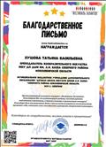 Благодарственное письмо конкурса "Фестиваль талантов" за плодотворную работу,высокий уровень подготовки участников, а также помощь в организации конкурса, 2020 г. Благодарственное письмо конкурса "Фестиваль талантов" за плодотворную работу,высокий уровень подготовки участников, а также помощь в организации конкурса, 2020 г.